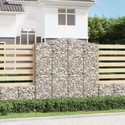 Obokane gabion košare 2 kosa 200x50x200/220 cm pocinkano železo