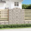 Obokane gabion košare 2 kosa 200x50x220/240 cm pocinkano železo