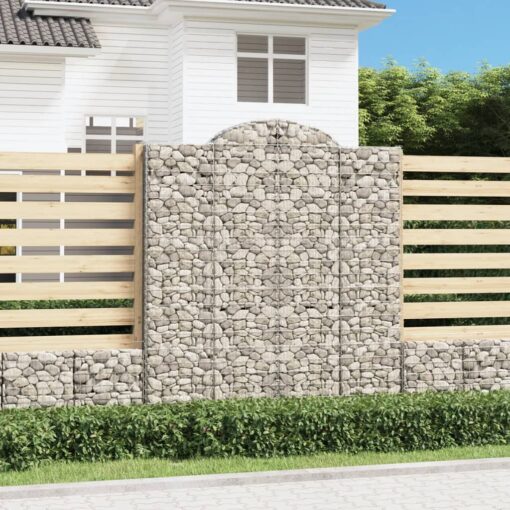 Obokane gabion košare 2 kosa 200x50x220/240 cm pocinkano železo