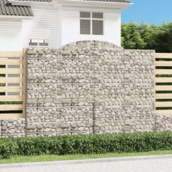 Obokane gabion košare 2 kosa 300x30x220/240 cm pocinkano železo