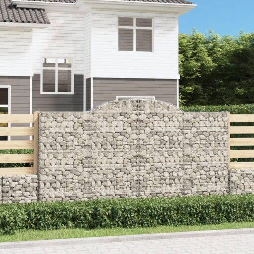 Obokane gabion košare 2 kosa 300x50x160/180 cm pocinkano železo