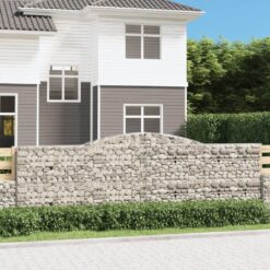 Obokane gabion košare 2 kosa 400x30x120/140 cm pocinkano železo