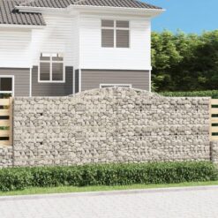 Obokane gabion košare 2 kosa 400x30x160/180 cm pocinkano železo