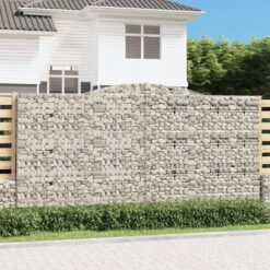 Obokane gabion košare 2 kosa 400x30x200/220 cm pocinkano železo