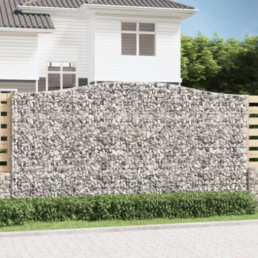 Obokane gabion košare 2 kosa 400x30x200/220 cm pocinkano železo