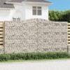 Obokane gabion košare 2 kosa 400x30x220/240 cm pocinkano železo