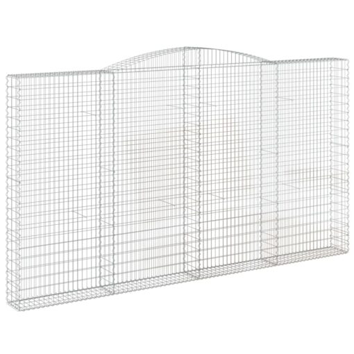 Obokane gabion košare 2 kosa 400x30x220/240 cm pocinkano železo - Image 3