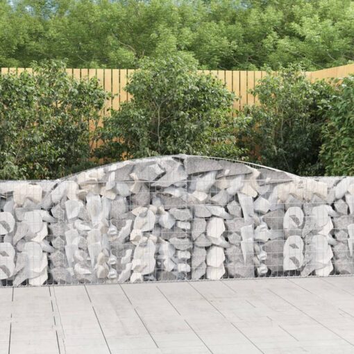 Obokane gabion košare 2 kosa 400x30x80/100 cm pocinkano železo