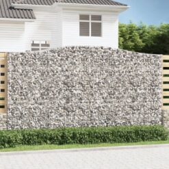 Obokane gabion košare 2 kosa 400x50x220/240 cm pocinkano železo