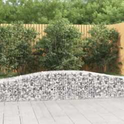 Obokane gabion košare 2 kosa 400x50x40/60 cm pocinkano železo