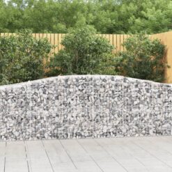 Obokane gabion košare 2 kosa 400x50x80/100 cm pocinkano železo