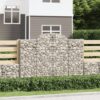 Obokane gabion košare 2 kosi 200x50x140/160 cm pocinkano železo