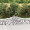 Obokane gabion košare 2 kosi 200x50x40/60 cm pocinkano železo