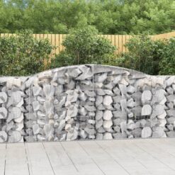 Obokane gabion košare 2 kosi 400x50x100/120cm pocinkano železo