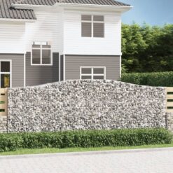 Obokane gabion košare 2 kosi 400x50x140/160 cm pocinkano železo