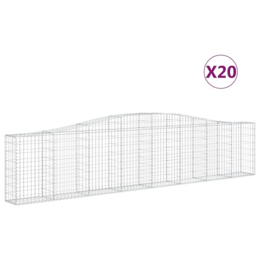 Obokane gabion košare 20 kosa 400x30x80/100 cm pocinkano železo - Image 2