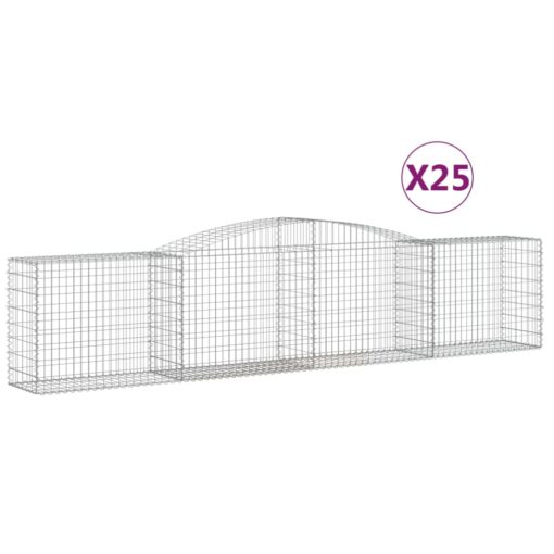 Obokane gabion košare 25 kosov 400x50x80/100 cm cinkano železo - Image 2