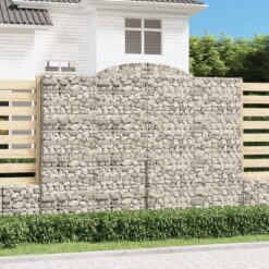 Obokane gabion košare 3 kosa 300x50x220/240 cm pocinkano železo