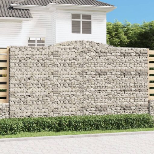 Obokane gabion košare 3 kosa 400x50x220/240 cm pocinkano železo