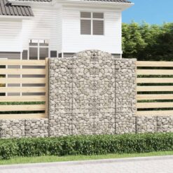 Obokane gabion košare 3 kosi 200x30x200/220 cm pocinkano železo