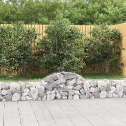 Obokane gabion košare 3 kosi 200x30x40/60 cm pocinkano železo