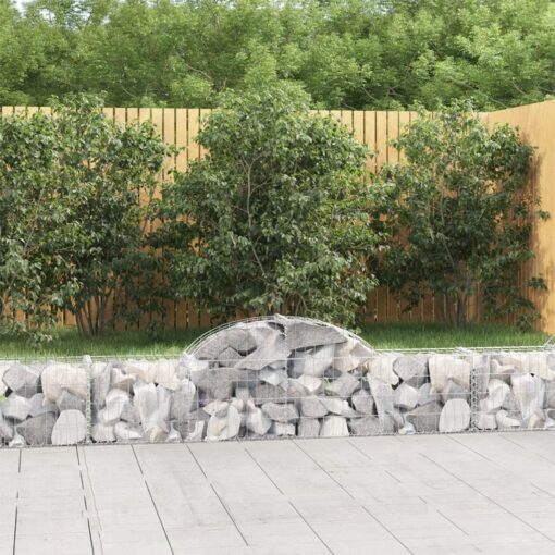 Obokane gabion košare 3 kosi 200x30x40/60 cm pocinkano železo