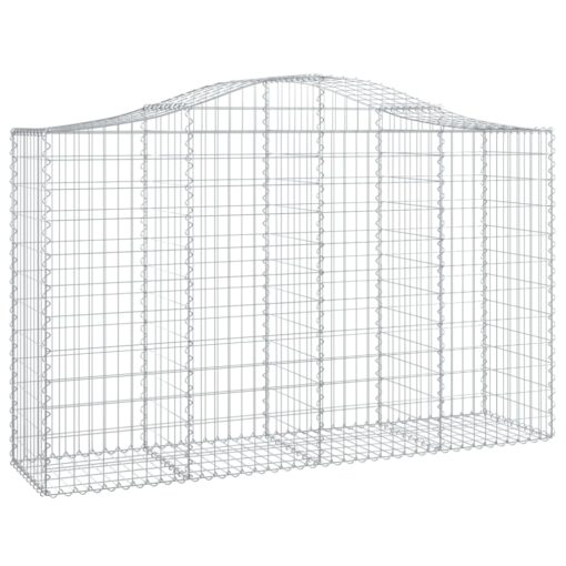 Obokane gabion košare 3 kosi 200x50x120/140 cm pocinkano železo - Image 3