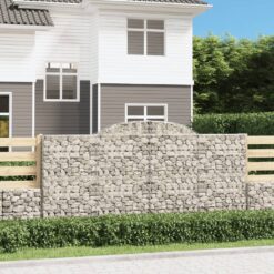 Obokane gabion košare 3 kosi 300x30x140/160 cm pocinkano železo