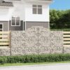 Obokane gabion košare 3 kosi 300x50x160/180 cm pocinkano železo