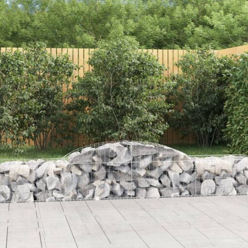 Obokane gabion košare 3 kosi 300x50x40/60 cm pocinkano železo