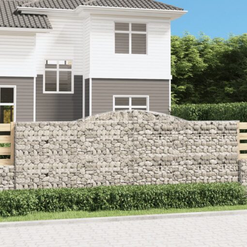 Obokane gabion košare 3 kosi 400x30x140/160 cm pocinkano železo