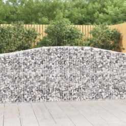 Obokane gabion košare 3 kosi 400x50x100/120cm pocinkano železo