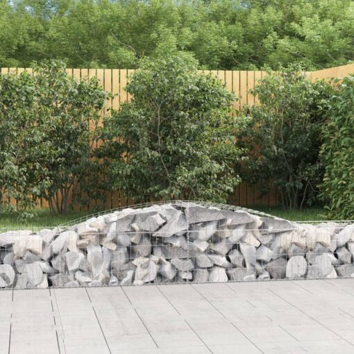 Obokane gabion košare 3 kosi 400x50x40/60 cm pocinkano železo