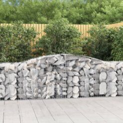 Obokane gabion košare 3 kosi 400x50x80/100 cm pocinkano železo