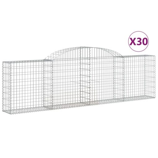 Obokane gabion košare 30 kosi 300x30x80/100 cm pocinkano železo - Image 2