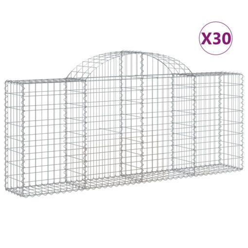 Obokane gabion košare 30 kosov 200x30x80/100 cm cinkano železo - Image 2