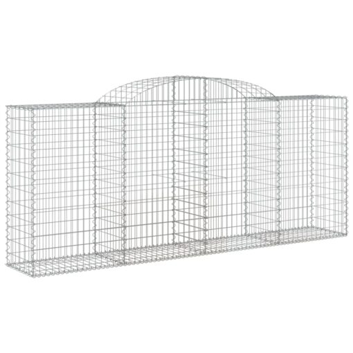 Obokane gabion košare 4 kosa 300x50x120/140 cm pocinkano železo - Image 3