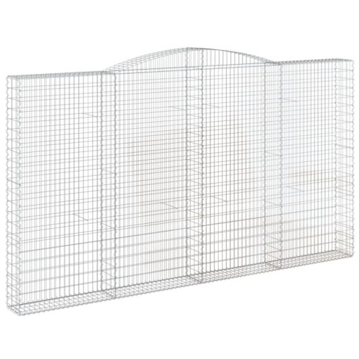 Obokane gabion košare 4 kosa 400x30x220/240 cm pocinkano železo - Image 3