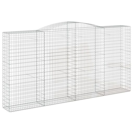 Obokane gabion košare 4 kosa 400x50x200/220 cm pocinkano železo - Image 3