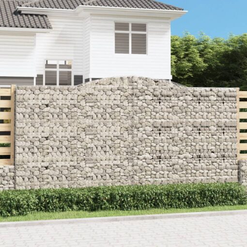 Obokane gabion košare 4 kosa 400x50x200/220 cm pocinkano železo