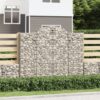 Obokane gabion košare 4 kosi 200x50x160/180 cm pocinkano železo