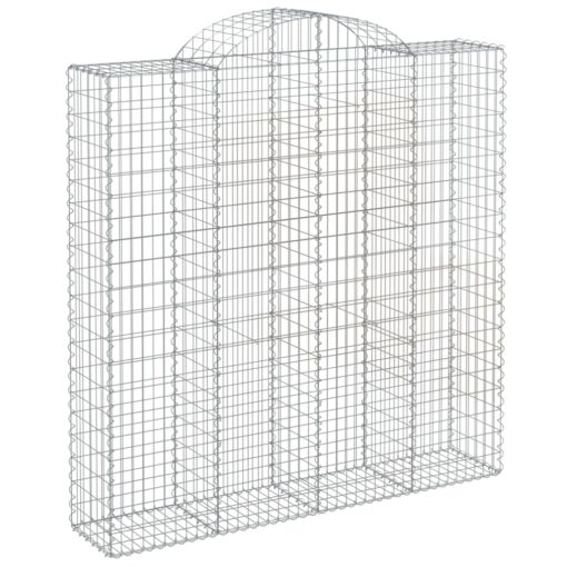 Obokane gabion košare 4 kosi 200x50x200/220 cm pocinkano železo - Image 3