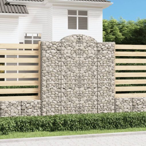 Obokane gabion košare 4 kosi 200x50x220/240 cm pocinkano železo