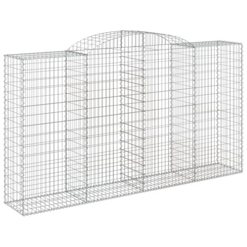 Obokane gabion košare 4 kosi 300x50x160/180 cm pocinkano železo - Image 3