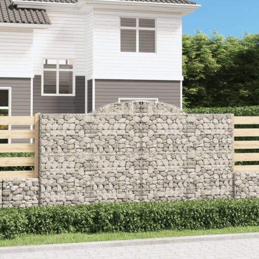 Obokane gabion košare 4 kosi 300x50x160/180 cm pocinkano železo