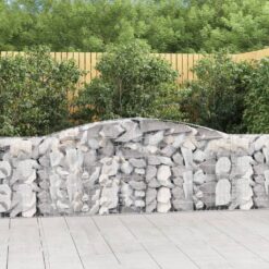 Obokane gabion košare 4 kosi 400x30x100/120 cm pocinkano železo