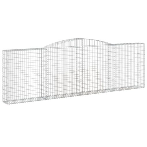 Obokane gabion košare 4 kosi 400x30x120/140 cm pocinkano železo - Image 3