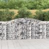 Obokane gabion košare 4 kosi 400x50x100/120 cm pocinkano železo