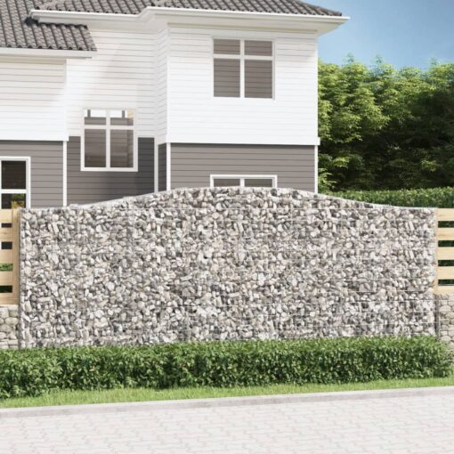 Obokane gabion košare 4 kosi 400x50x160/180 cm pocinkano železo