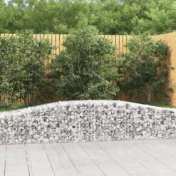 Obokane gabion košare 4 kosi 400x50x40/60 cm pocinkano železo